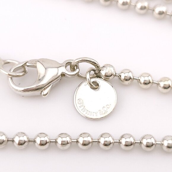 Tiffany & Co. Sterling Silver 2.5mm Ball Bead Beaded Toilet 24' inch Chain Pouch - Picture 7 of 8